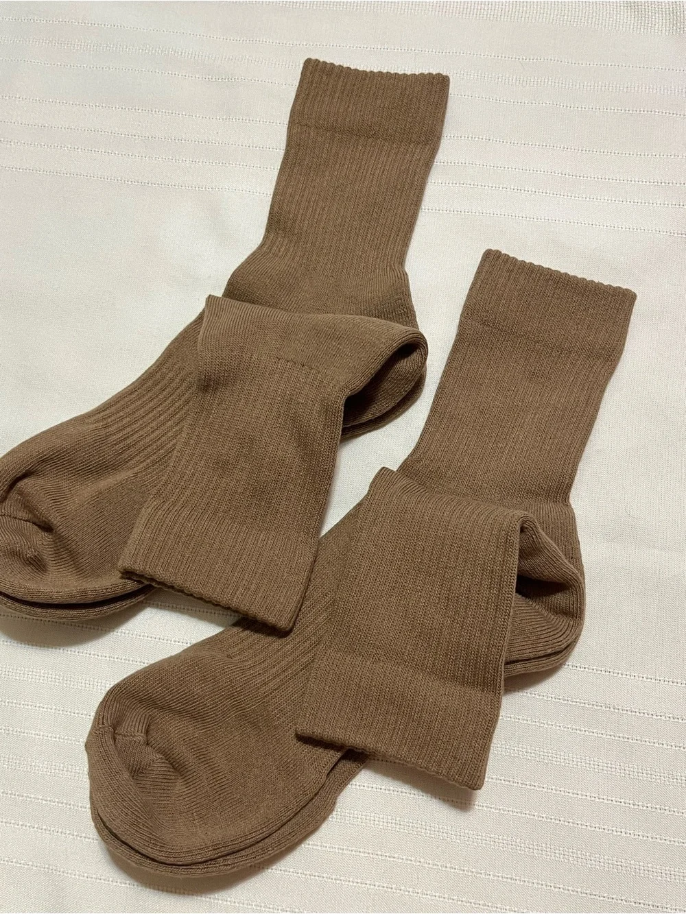 The North Face Brown Crew Socks with Black Logo